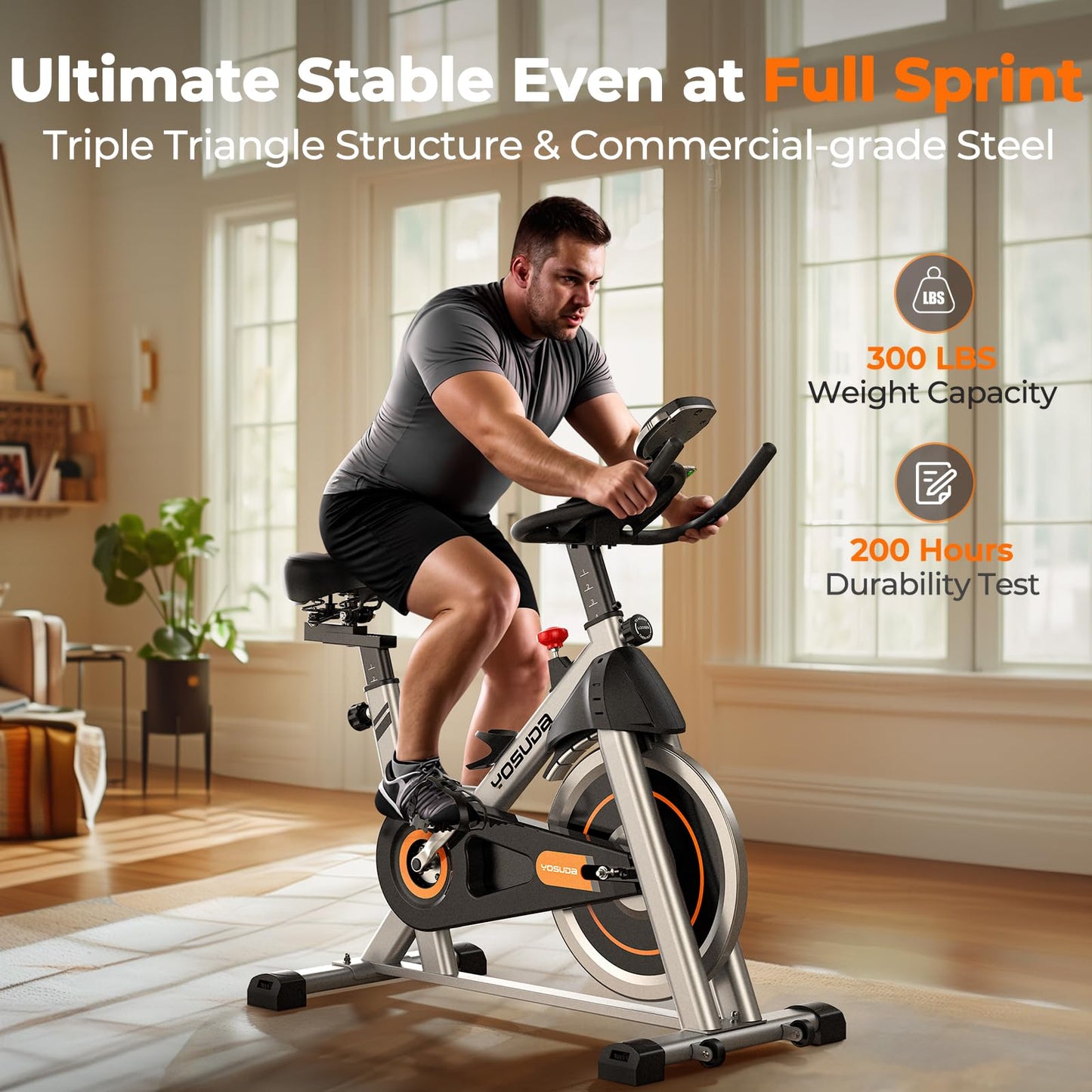 YOSUDA Indoor Cycling Bike Brake Pad/Magnetic Stationary Bike - Cycle Bike with Tablet Mount & Comfortable Seat Cushion