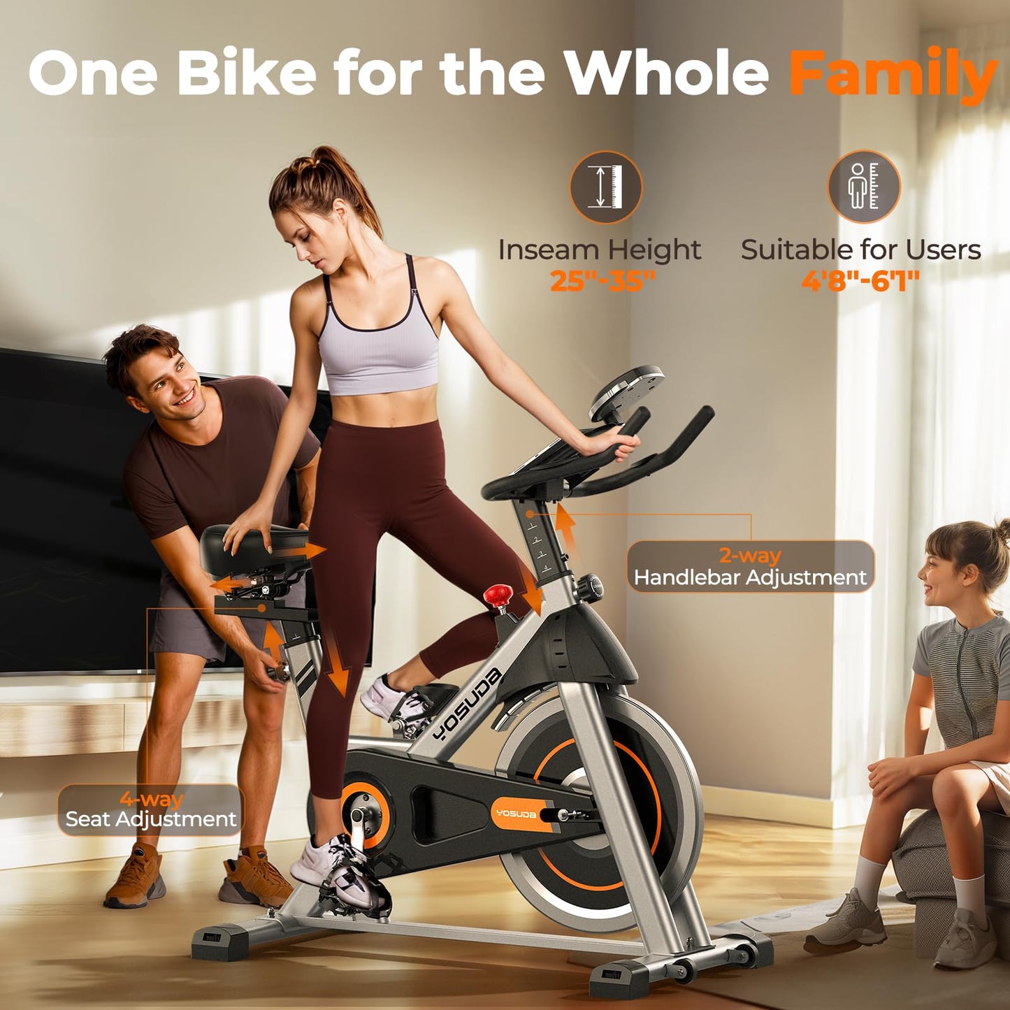 YOSUDA Indoor Cycling Bike Brake Pad/Magnetic Stationary Bike - Cycle Bike with Tablet Mount & Comfortable Seat Cushion