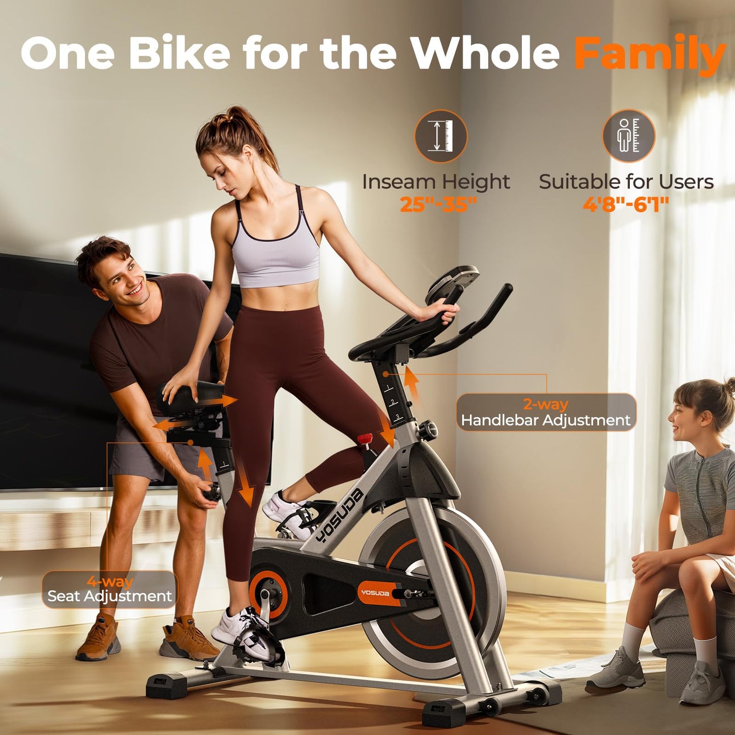YOSUDA Indoor Cycling Bike Brake Pad/Magnetic Stationary Bike - Cycle Bike with Tablet Mount & Comfortable Seat Cushion