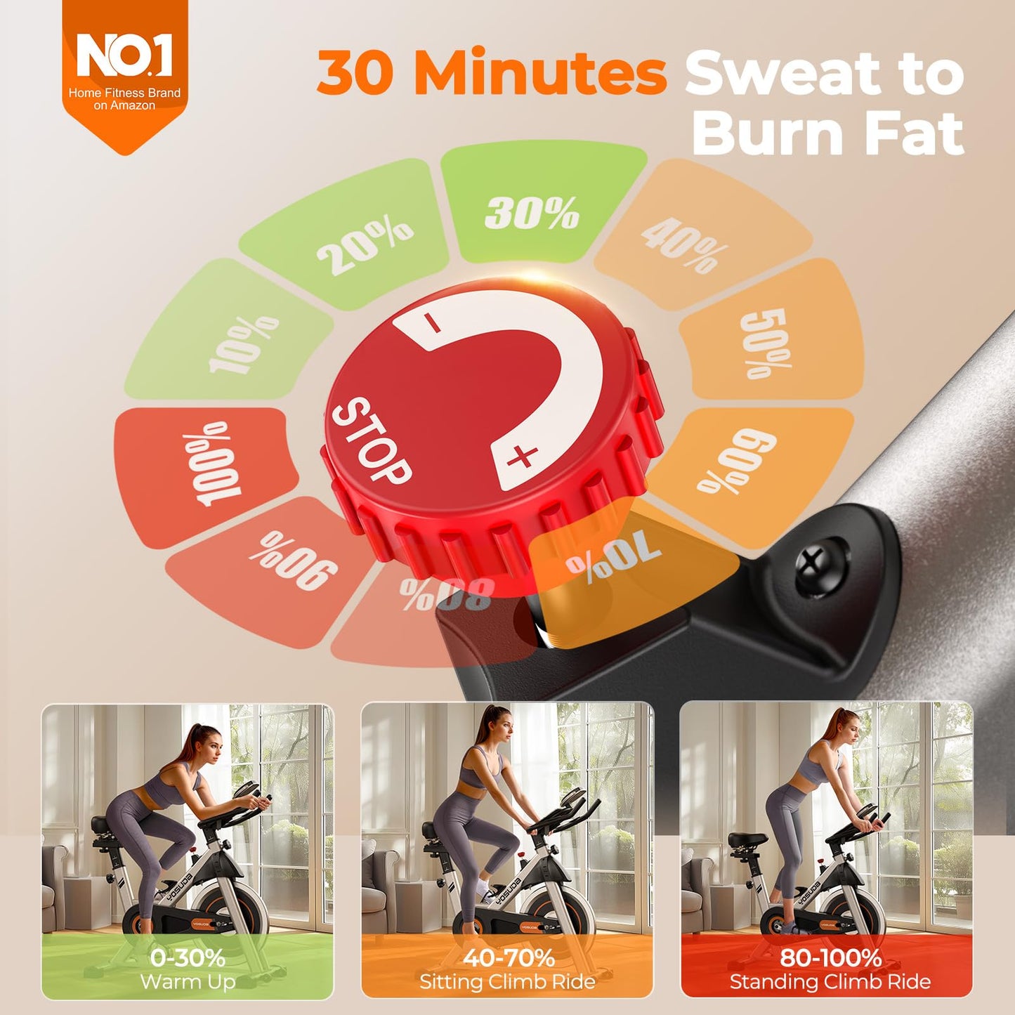 YOSUDA Indoor Cycling Bike Brake Pad/Magnetic Stationary Bike - Cycle Bike with Tablet Mount & Comfortable Seat Cushion