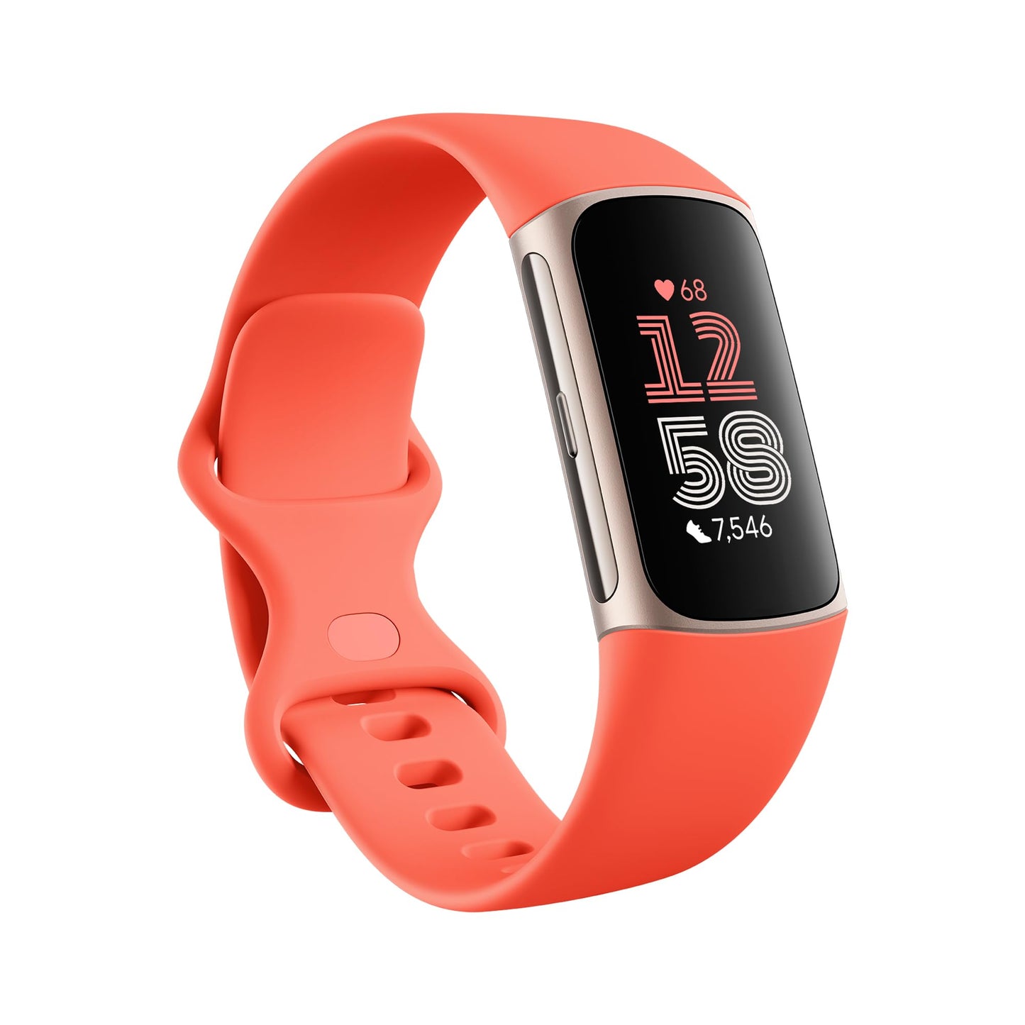 Fitbit Charge 6 Fitness Tracker with Google apps, Heart Rate on Exercise Equipment, 6-Months Premium Membership Included, GPS, Health Tools and More, Porcelain/Silver, One Size (S & L Bands Included)