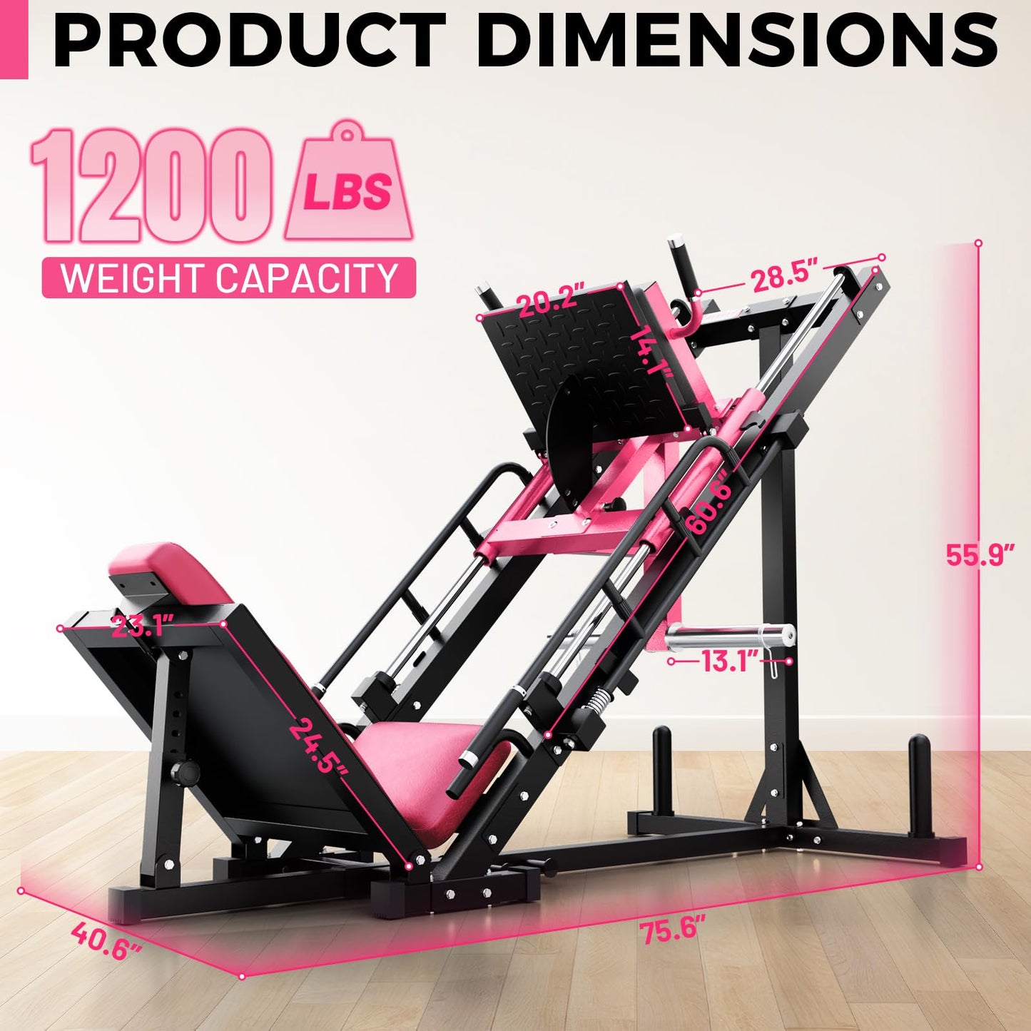RitFit Leg Press Hack Squat Machine, Professional Adjustable Leg Press Machine for Home Gym with Linear Bearing, Specialty Hack Squat Machine for Full Lower Body Workout with Weight Storage Posts