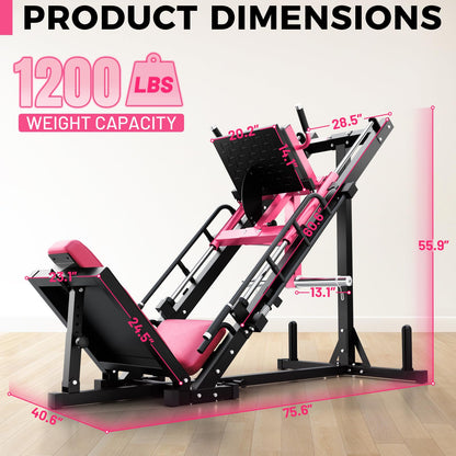 RitFit Leg Press Hack Squat Machine, Professional Adjustable Leg Press Machine for Home Gym with Linear Bearing, Specialty Hack Squat Machine for Full Lower Body Workout with Weight Storage Posts