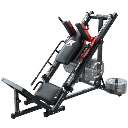 RitFit Leg Press Hack Squat Machine, Professional Adjustable Leg Press Machine for Home Gym with Linear Bearing, Specialty Hack Squat Machine for Full Lower Body Workout with Weight Storage Posts