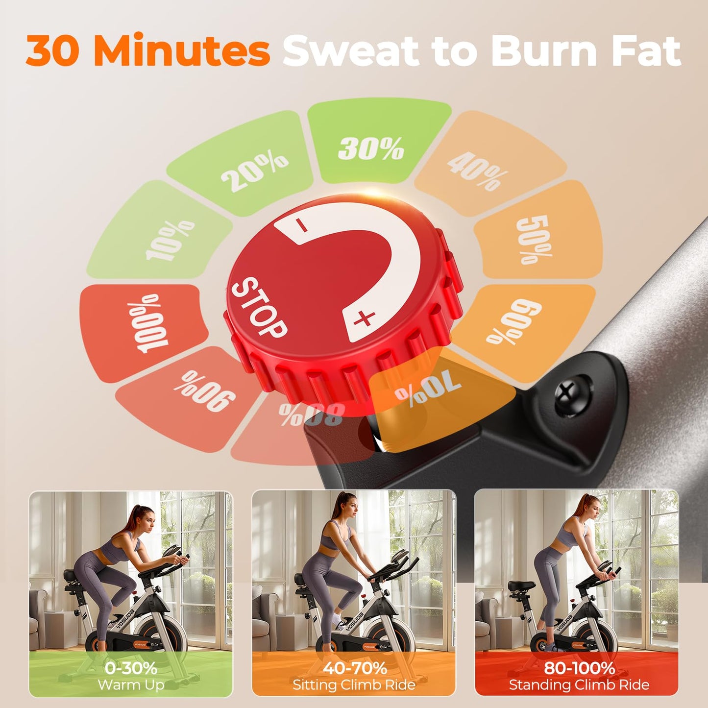 YOSUDA Indoor Cycling Bike Brake Pad/Magnetic Stationary Bike - Cycle Bike with Tablet Mount & Comfortable Seat Cushion