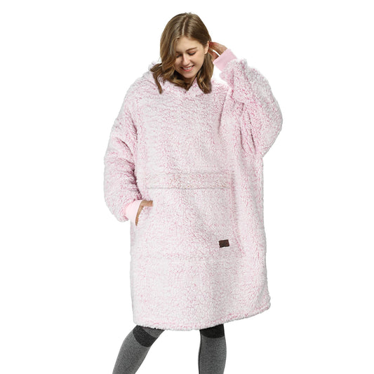 Catalonia Oversized Blanket Hoodie Sweatshirt, Wearable Sherpa Lounging Pullover for Adults Women Men