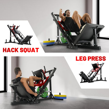 RitFit Leg Press Hack Squat Machine, Professional Adjustable Leg Press Machine for Home Gym with Linear Bearing, Specialty Hack Squat Machine for Full Lower Body Workout with Weight Storage Posts