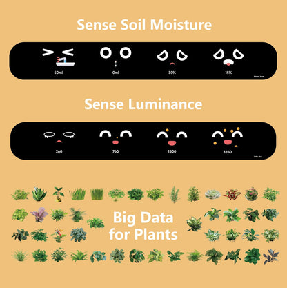 Smart pet Planter Robot Guidance on Plant Care with Emojis, Adorable Plant Companion with Rich Gesture Interaction, Neat Desk Setup Gift (Green)