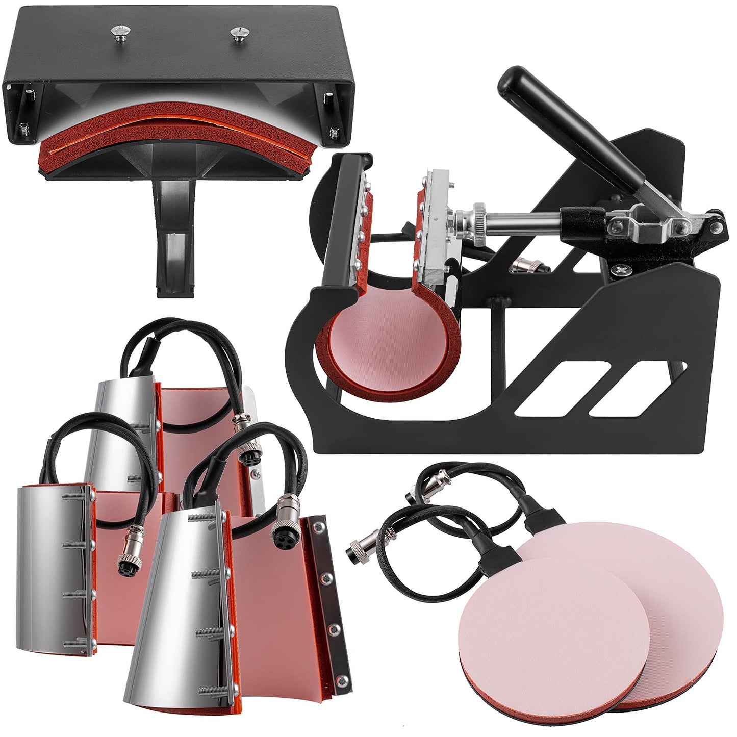 5 in 1 Heat Press Machine, 12x15 inch Swing Away Heat Press for Sublimation, T Shirt Pressing Machine Multifunction, Heat Press Transfer Machine Combo for T-Shirt Hat Cap Mug Plate Cap