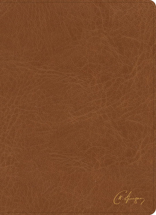 KJV Spurgeon Study Bible, Tan LeatherTouch, Black Letter, Pure Cambridge Text, Study Notes and Commentary, Quotes, Sermons Outlines, Easy-to-Read Bible MCM Type