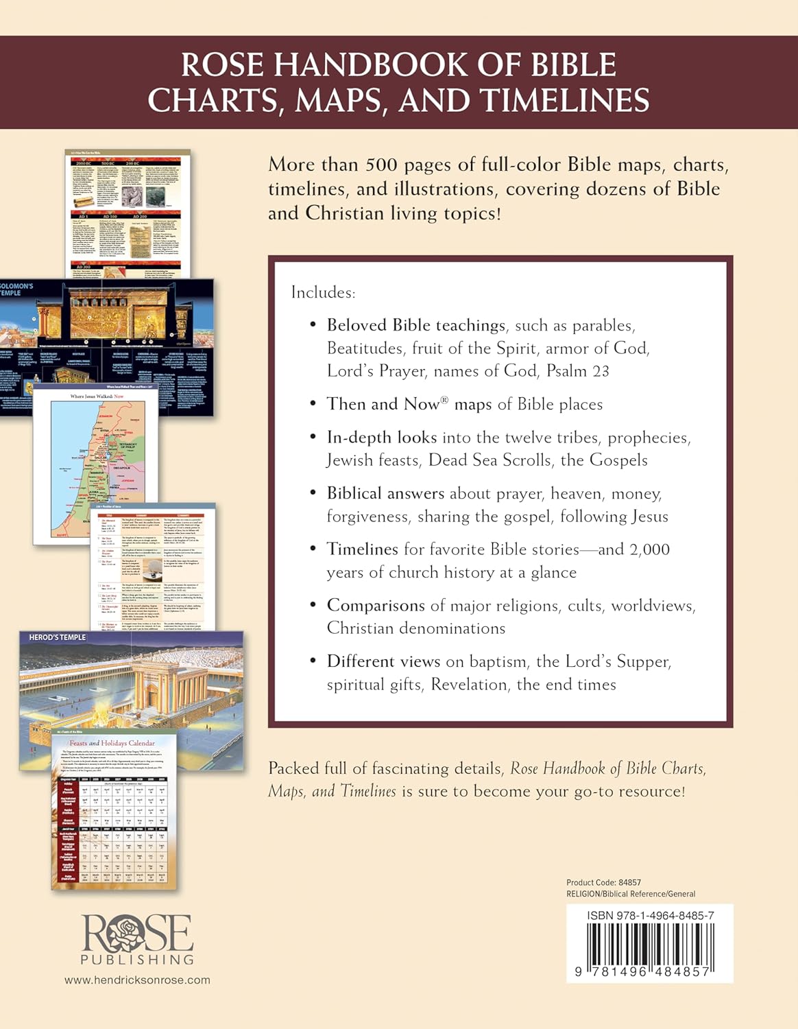 Rose Handbook of Bible Charts, Maps, and Timelines