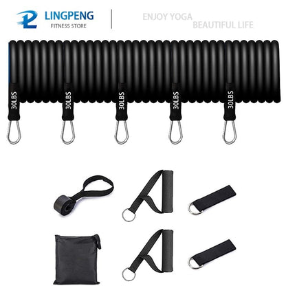 Resistance Bands Set 7 Piece Exercise Band Portable Home Gym Accessories Professional  Fitness Elastic Rubber Workout Expander