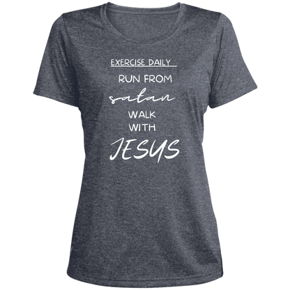 Exercise Daily Ladies' Heather Scoop Neck Performance Tee