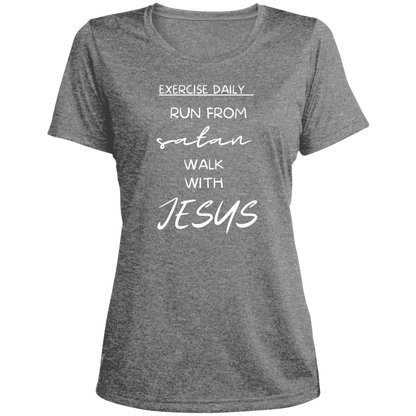 Exercise Daily Ladies' Heather Scoop Neck Performance Tee