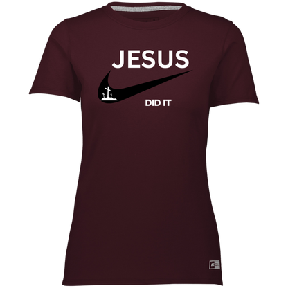 Jesus Did It Ladies’ Essential Dri-Power Tee