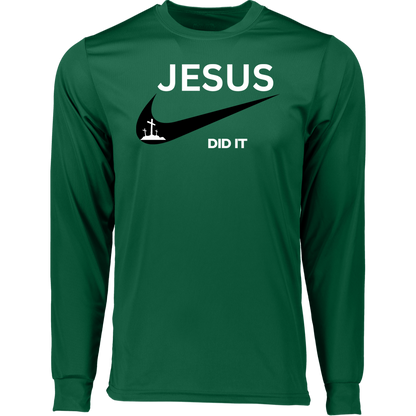 Jesus Did It Long Sleeve Moisture-Wicking Tee