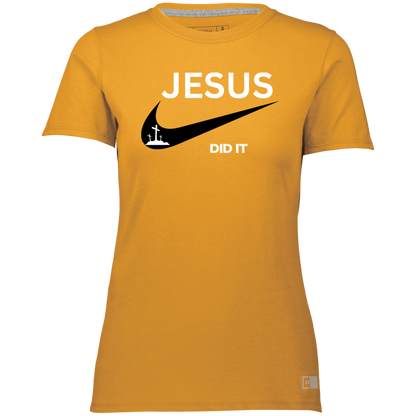 Jesus Did It Ladies’ Essential Dri-Power Tee