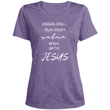 Exercise Daily Ladies' Heather Scoop Neck Performance Tee