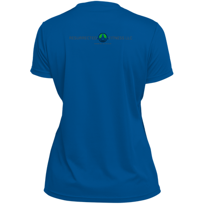 Just Meditate Ladies’ Moisture-Wicking V-Neck Tee
