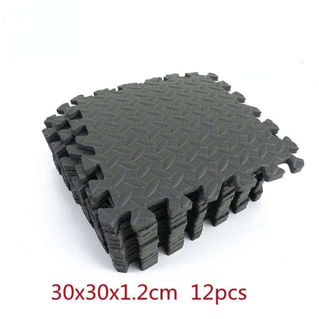 12PCS 30*30cm Sports Protection Gym Mat EVA Leaf Grain Floor Mats Yoga Fitness Non-Slip Splicing Rugs Thicken Shock Room Workout
